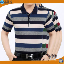 Fábrica 2017 Homens Stripe Camisas Polo Cotton Pique Camisas Polo
